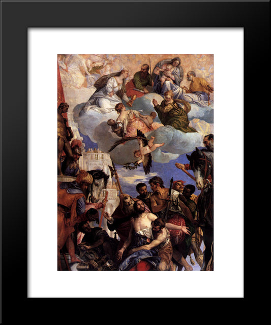 Martyrdom Of Saint George 20x24 Black Modern Wood Framed Art Print Poster by Veronese, Paolo