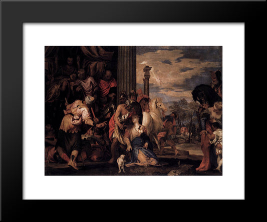 Martyrdom Of Saint Justina 20x24 Black Modern Wood Framed Art Print Poster by Veronese, Paolo