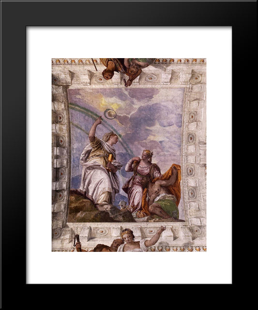 Mortal Man Guided To Divine Eternity 20x24 Black Modern Wood Framed Art Print Poster by Veronese, Paolo