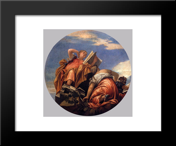 Music, Astronomy And Deceit 20x24 Black Modern Wood Framed Art Print Poster by Veronese, Paolo