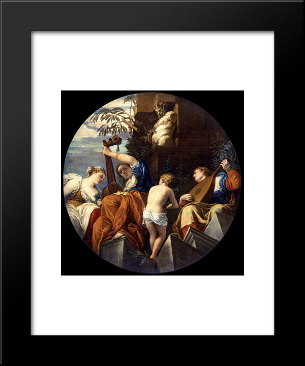 Music 20x24 Black Modern Wood Framed Art Print Poster by Veronese, Paolo