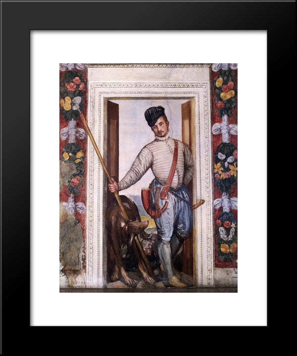 Nobleman In Hunting Attire 20x24 Black Modern Wood Framed Art Print Poster by Veronese, Paolo