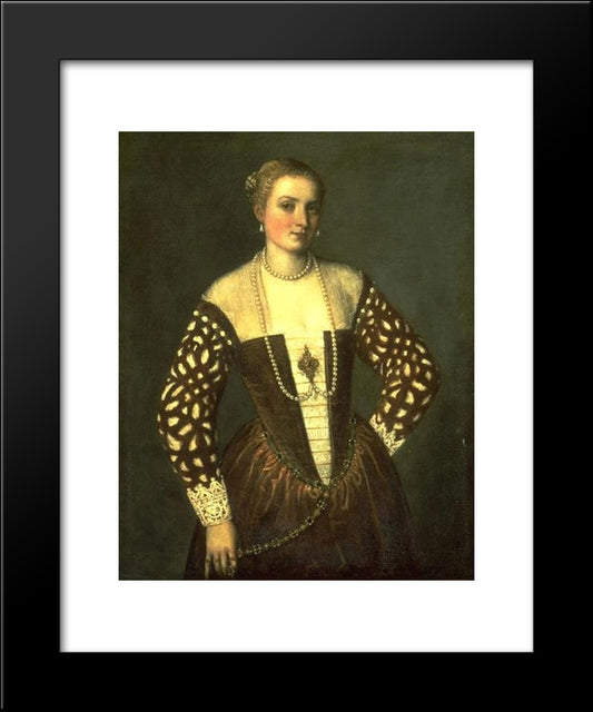 Portrait Of A Lady 20x24 Black Modern Wood Framed Art Print Poster by Veronese, Paolo