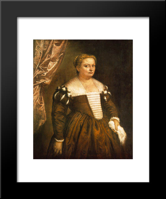 Portrait Of A Venetian Woman 20x24 Black Modern Wood Framed Art Print Poster by Veronese, Paolo