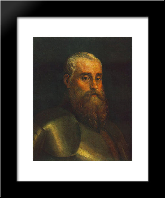 Portrait Of Agostino Barbarigo 20x24 Black Modern Wood Framed Art Print Poster by Veronese, Paolo