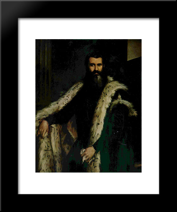 Portrait Of Daniele Barbaro 20x24 Black Modern Wood Framed Art Print Poster by Veronese, Paolo