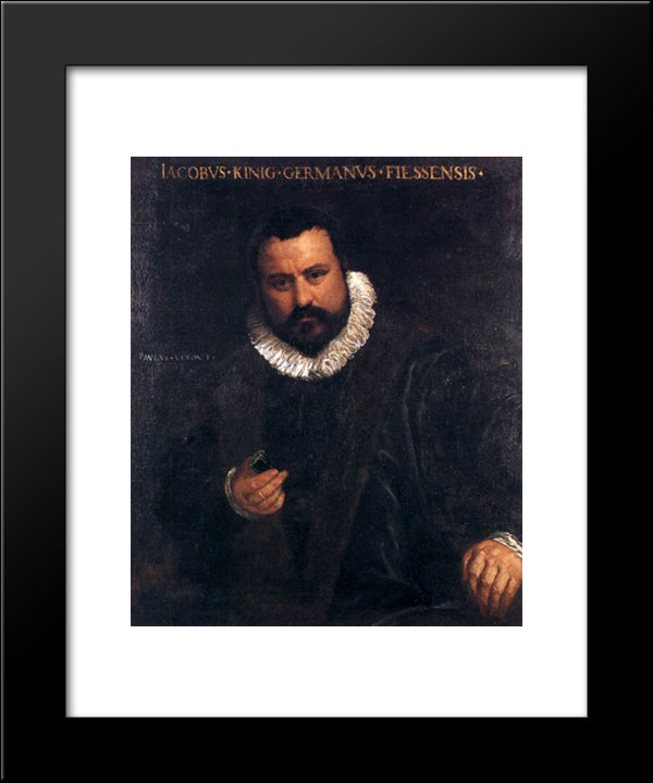 Portrait Of Johann Jakob 20x24 Black Modern Wood Framed Art Print Poster by Veronese, Paolo