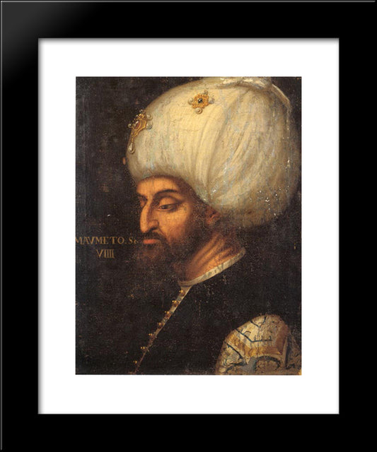 Portrait Of Mehmed Ii 20x24 Black Modern Wood Framed Art Print Poster by Veronese, Paolo