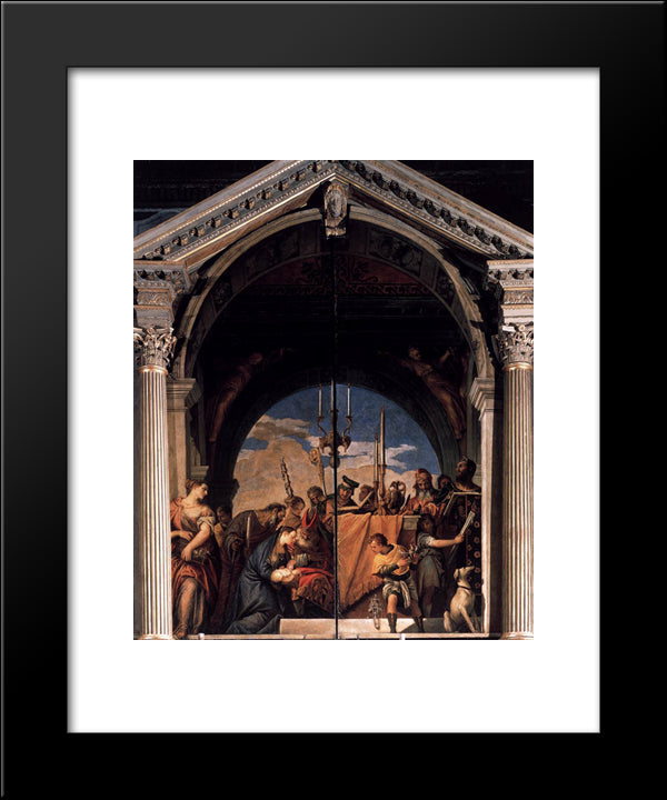 Presentation In The Temple 20x24 Black Modern Wood Framed Art Print Poster by Veronese, Paolo