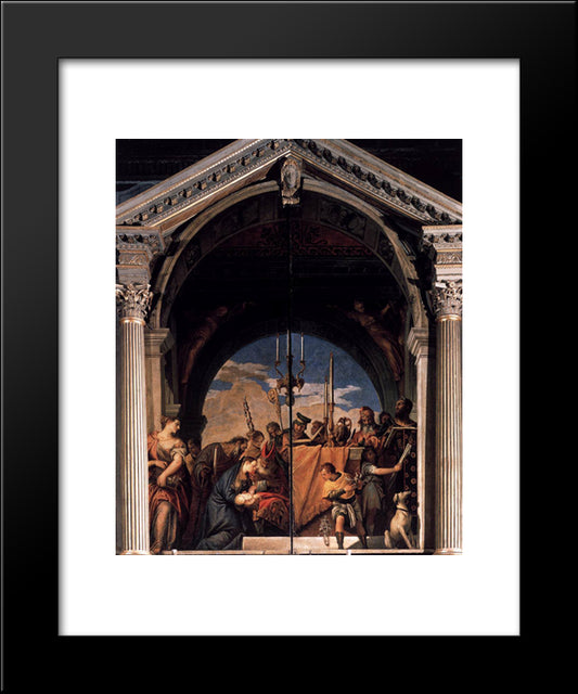 Presentation In The Temple 20x24 Black Modern Wood Framed Art Print Poster by Veronese, Paolo