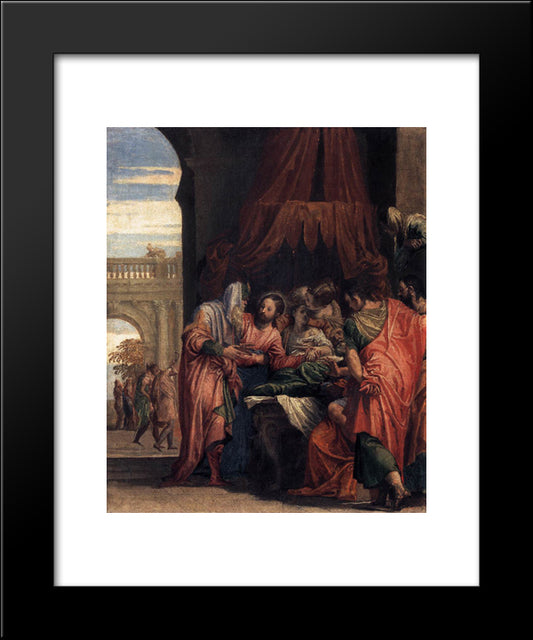 Raising Of The Daughter Of Jairus 20x24 Black Modern Wood Framed Art Print Poster by Veronese, Paolo