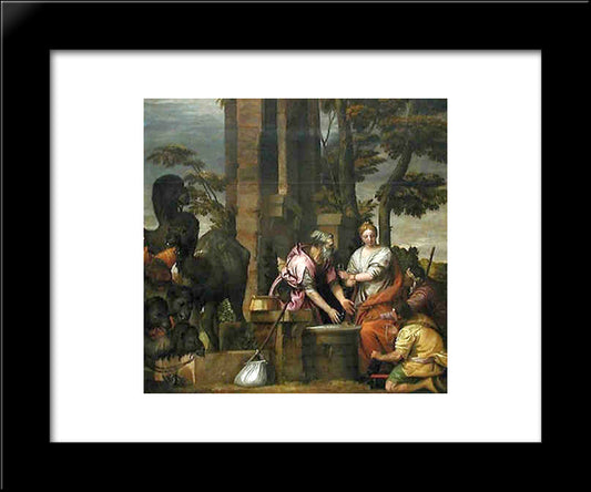 Rebecca And Eliezer 20x24 Black Modern Wood Framed Art Print Poster by Veronese, Paolo