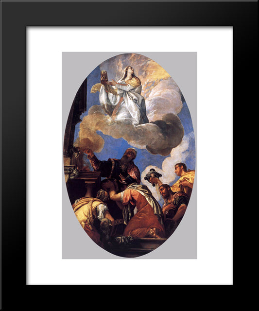 Religio And Fides (Religion And Faith) 20x24 Black Modern Wood Framed Art Print Poster by Veronese, Paolo