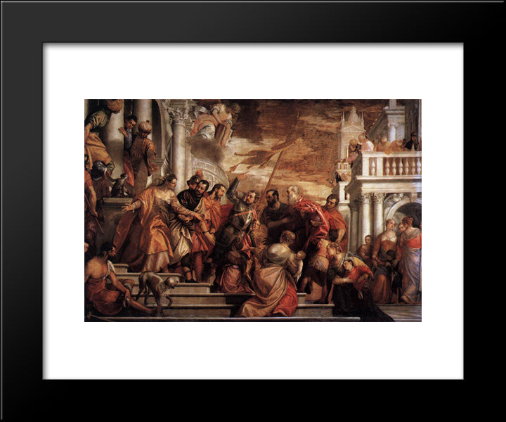 Saints Mark And Marcellinus Being Led To Martyrdom 20x24 Black Modern Wood Framed Art Print Poster by Veronese, Paolo