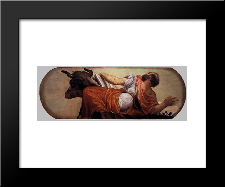 St Luke 20x24 Black Modern Wood Framed Art Print Poster by Veronese, Paolo