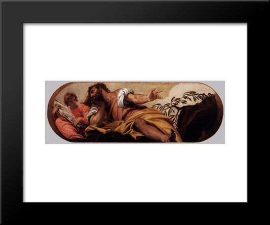 St Matthew 20x24 Black Modern Wood Framed Art Print Poster by Veronese, Paolo