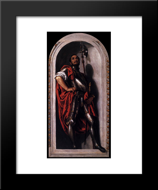 St Mennas 20x24 Black Modern Wood Framed Art Print Poster by Veronese, Paolo