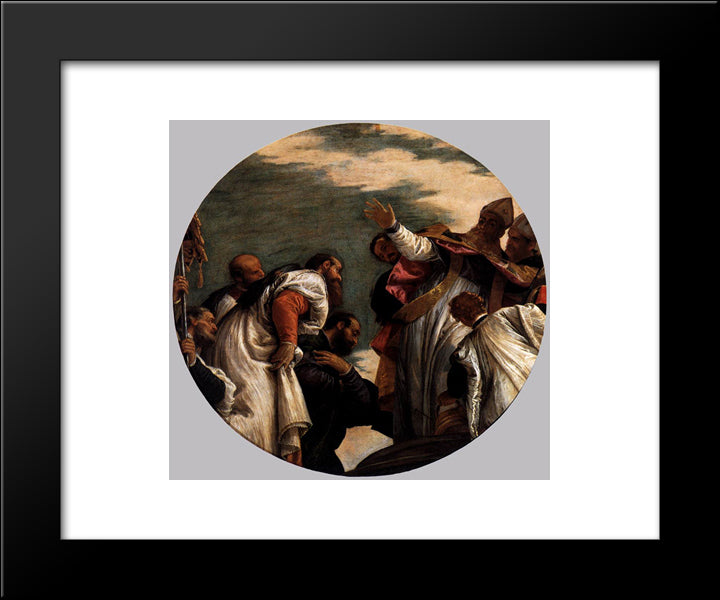 St Nicholas Named Bishop Of Myra 20x24 Black Modern Wood Framed Art Print Poster by Veronese, Paolo