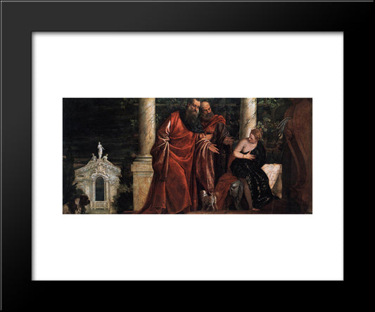 Susanna And The Elders 20x24 Black Modern Wood Framed Art Print Poster by Veronese, Paolo