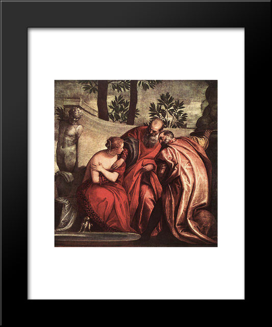 Susanna In The Bath 20x24 Black Modern Wood Framed Art Print Poster by Veronese, Paolo