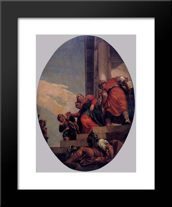 The Banishment Of Vashti 20x24 Black Modern Wood Framed Art Print Poster by Veronese, Paolo