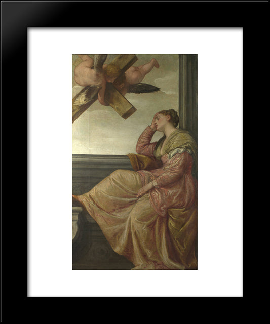 The Dream Of Saint Helena 20x24 Black Modern Wood Framed Art Print Poster by Veronese, Paolo