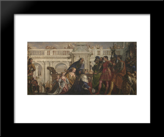 The Family Of Darius Before Alexander 20x24 Black Modern Wood Framed Art Print Poster by Veronese, Paolo