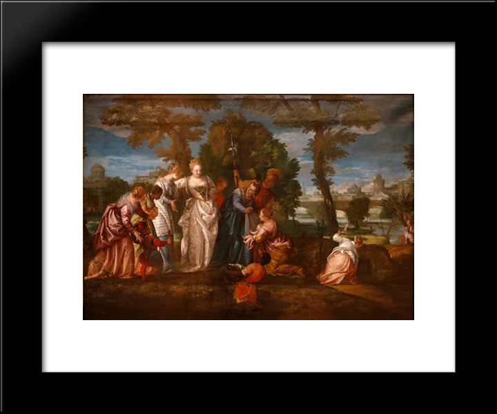 The Finding Of Moses 20x24 Black Modern Wood Framed Art Print Poster by Veronese, Paolo