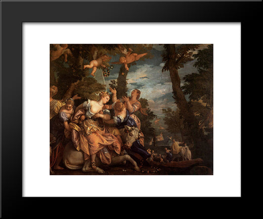 The Rape Of Europa 20x24 Black Modern Wood Framed Art Print Poster by Veronese, Paolo