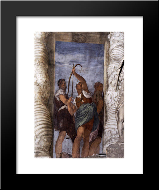 Three Archers 20x24 Black Modern Wood Framed Art Print Poster by Veronese, Paolo