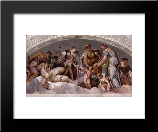 Vulcan And Venus 20x24 Black Modern Wood Framed Art Print Poster by Veronese, Paolo