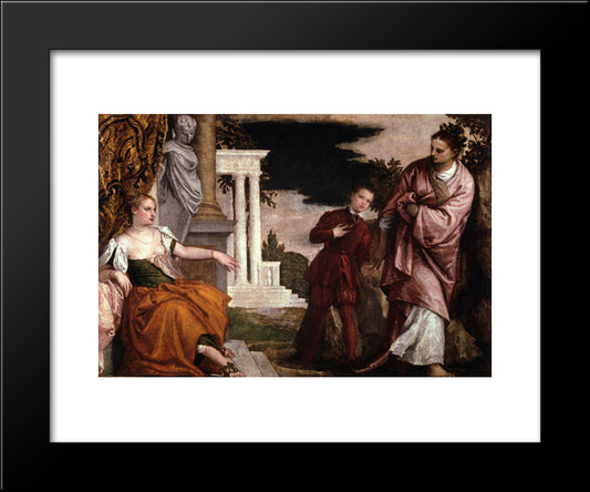 Youth Between Virtue And Vice 20x24 Black Modern Wood Framed Art Print Poster by Veronese, Paolo