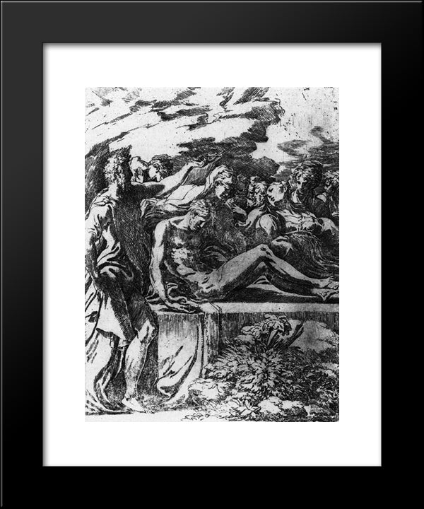 Deposition 20x24 Black Modern Wood Framed Art Print Poster by Parmigianino