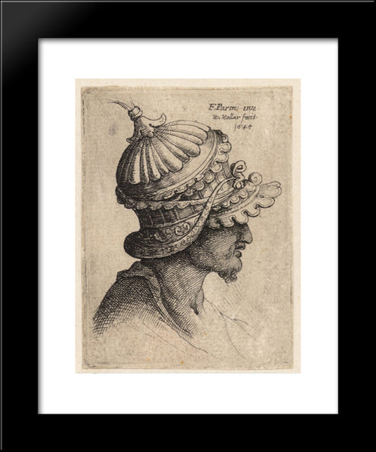 Extravagantly Ornamental Helmet 20x24 Black Modern Wood Framed Art Print Poster by Parmigianino