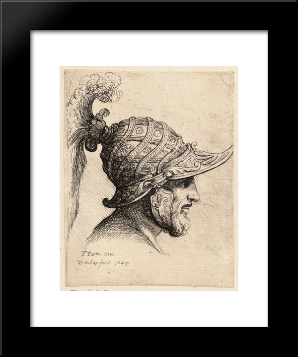 Helmet Crossed With Curved Strips And Rosettes 20x24 Black Modern Wood Framed Art Print Poster by Parmigianino