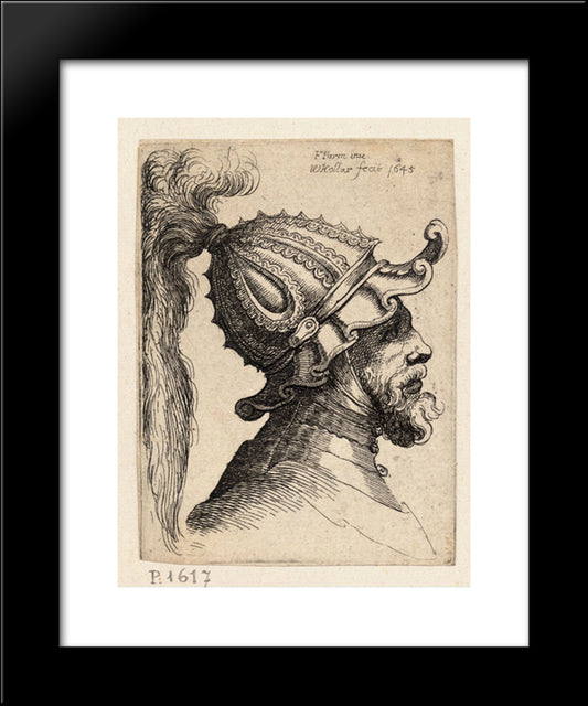 Helmet With Wavy Brim 20x24 Black Modern Wood Framed Art Print Poster by Parmigianino