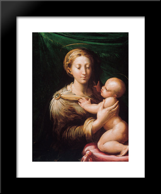 Madonna And Child 20x24 Black Modern Wood Framed Art Print Poster by Parmigianino