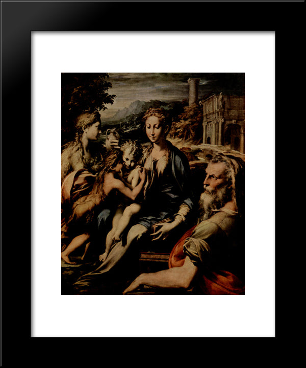 Madonna With Saint Zacharias 20x24 Black Modern Wood Framed Art Print Poster by Parmigianino