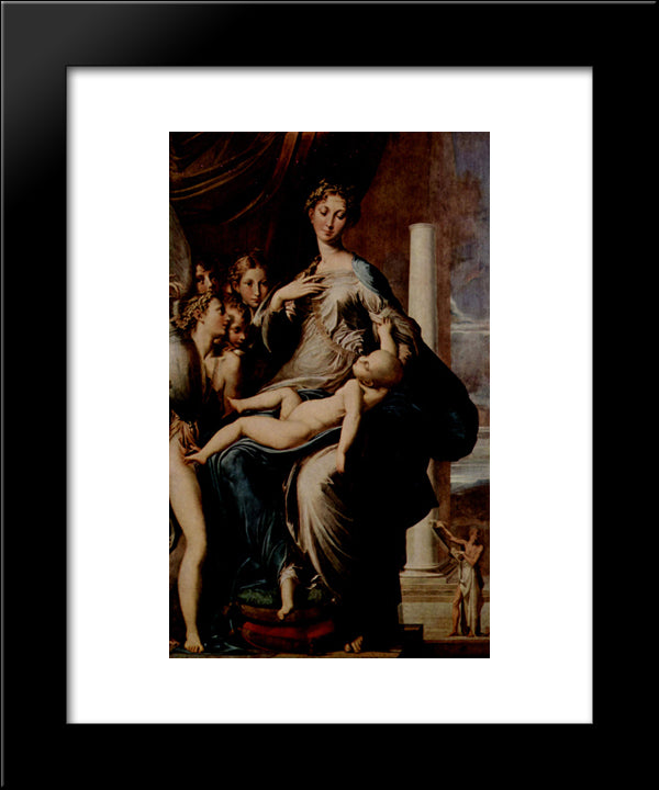Madonna With The Long Neck 20x24 Black Modern Wood Framed Art Print Poster by Parmigianino