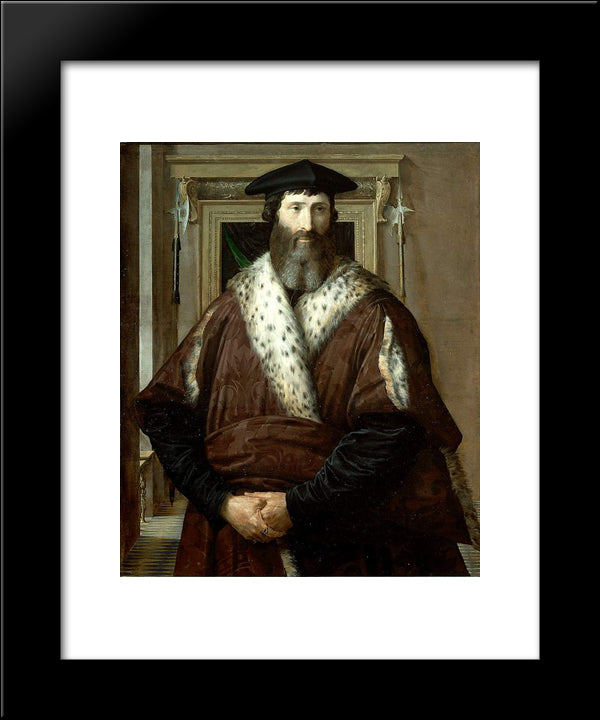 Malatesta Baglioni 20x24 Black Modern Wood Framed Art Print Poster by Parmigianino