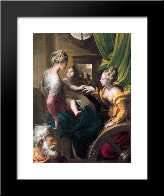 Mystic Marriage Of Saint Catherine 20x24 Black Modern Wood Framed Art Print Poster by Parmigianino