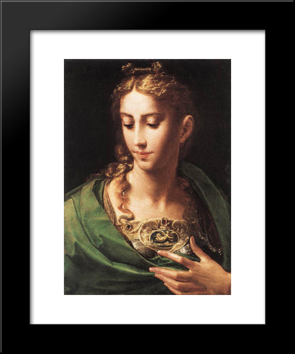 Pallas Athene 20x24 Black Modern Wood Framed Art Print Poster by Parmigianino