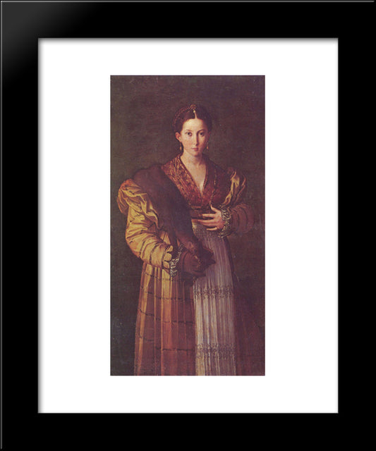 Portrait Of A Young Lady 20x24 Black Modern Wood Framed Art Print Poster by Parmigianino