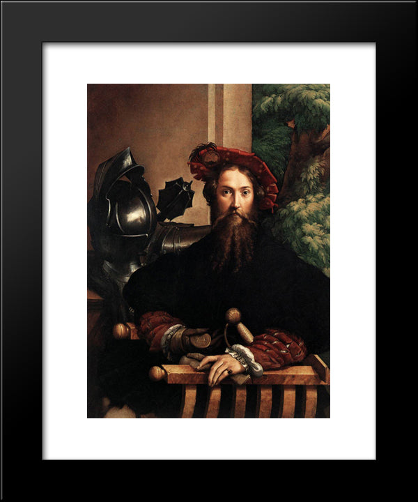 Portrait Of Gian Galeazzo Sanvitale 20x24 Black Modern Wood Framed Art Print Poster by Parmigianino