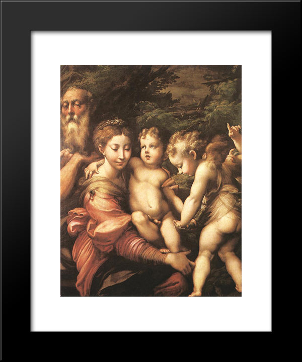 Rest On The Flight To Egypt 20x24 Black Modern Wood Framed Art Print Poster by Parmigianino