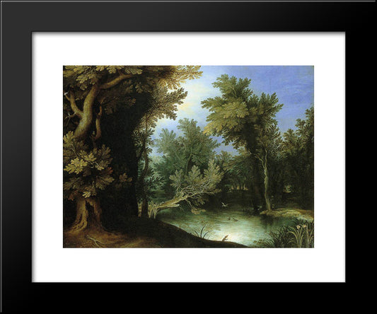 Landscape With A Marsh 20x24 Black Modern Wood Framed Art Print Poster by Bril, Paul