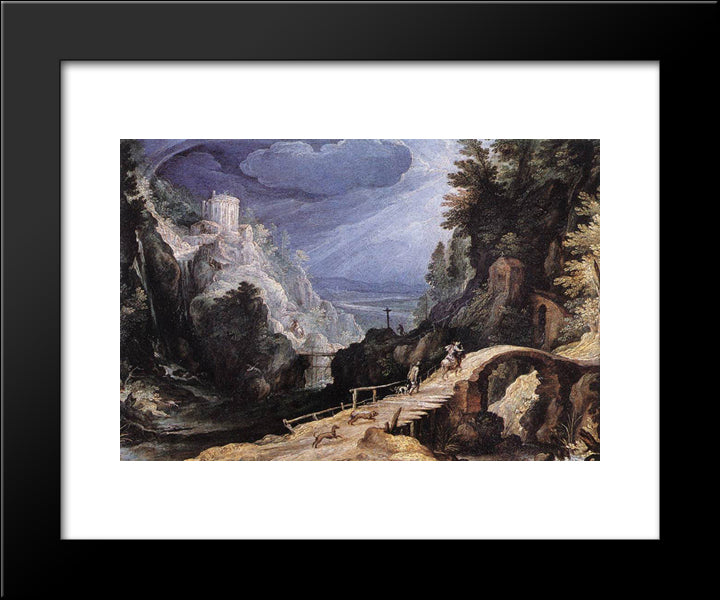 Mountain Scene 20x24 Black Modern Wood Framed Art Print Poster by Bril, Paul