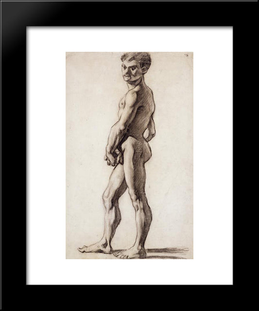 A Male Nude 20x24 Black Modern Wood Framed Art Print Poster by Cezanne, Paul