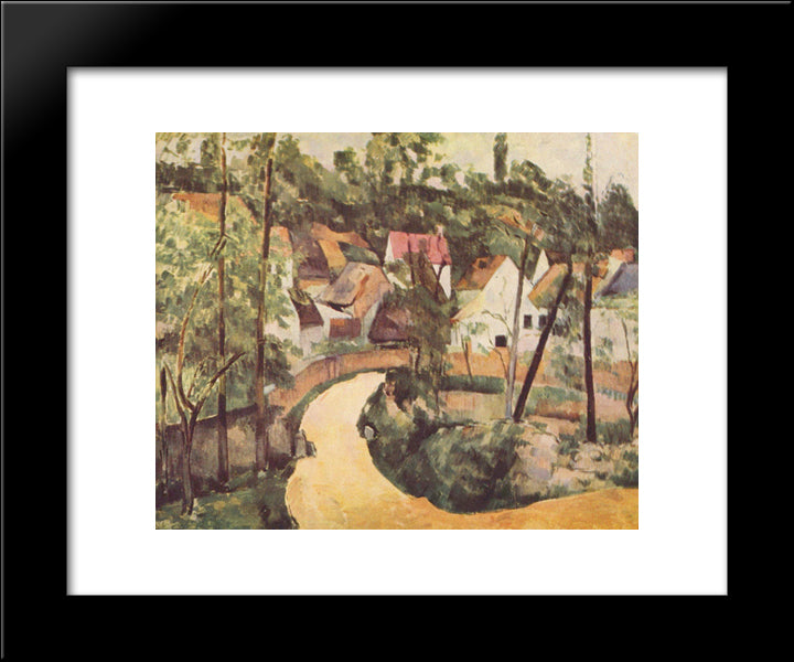 A Turn In The Road 20x24 Black Modern Wood Framed Art Print Poster by Cezanne, Paul