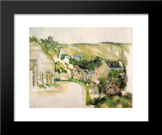A Turn In The Road At La Roche-Guyon 20x24 Black Modern Wood Framed Art Print Poster by Cezanne, Paul